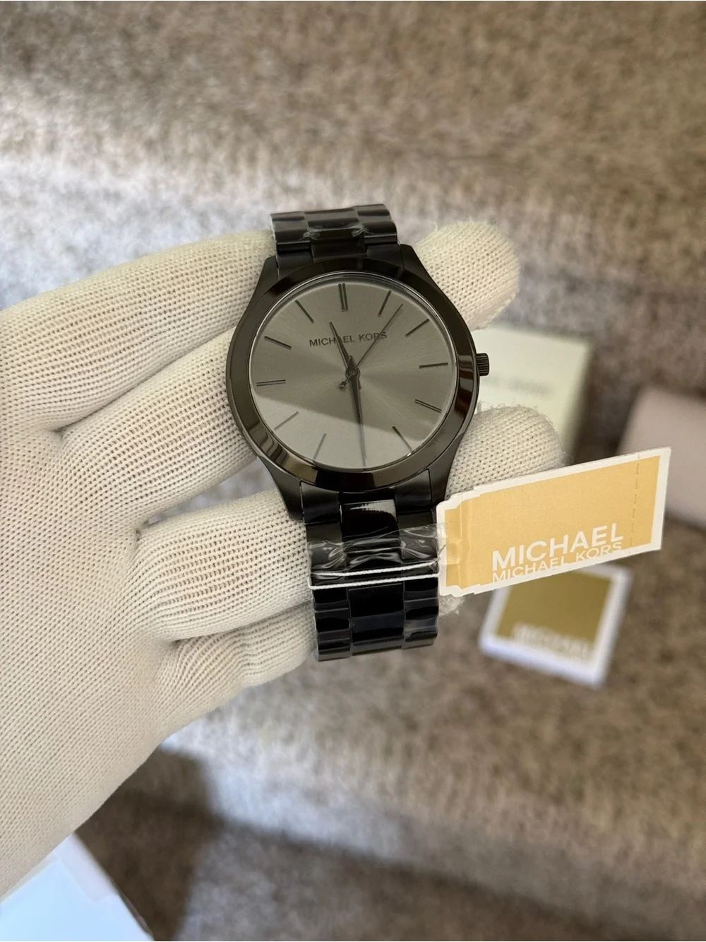 Michael Kors men’s Slim Black Stainless Steel Watch